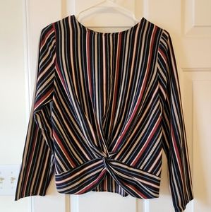 Striped long sleeve blouse